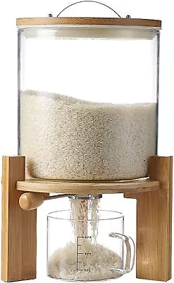 8L Glass Rice Dispenser With Stand - Creative Kitchen Container Organization • $195.77