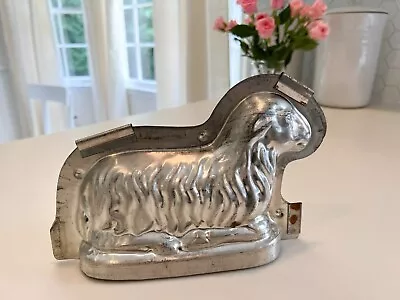 Lovely Easter Lamb Metal Chocolate Mold With Clips Reclining Lamb Vintage! • $44.99