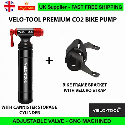 Bike CO2 Pump Velo-Tool™ Tyre INFLATOR Cycling + Bkt+Strap Road-MTB-Gravel-CX • £23.99