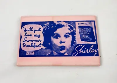 Shirley Temple Pocket Mirror Quaker Puffed Wheat Breakfast Pink 3in Wide • $5