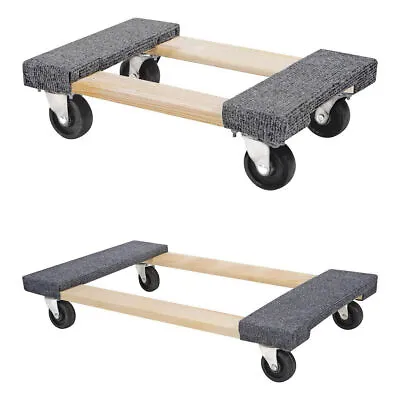Moving Heavy Furniture Dolly 1000 Lb Capacity 4 Caster Wheels Wood Hand Trucks • $29.95