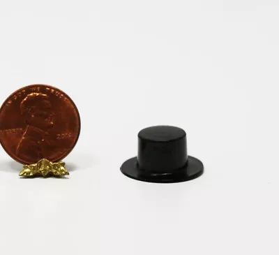 Dollhouse Miniature Black Plastic Small Scale Top Hat • $1.99