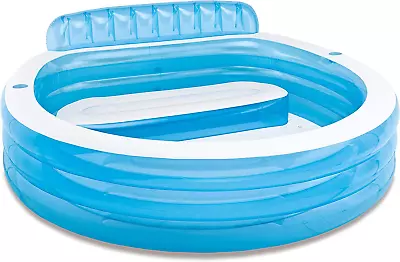 Swim Center Inflatable Family Lounge Pool With Seat 229 X 218 X 76 Cm • £56.99