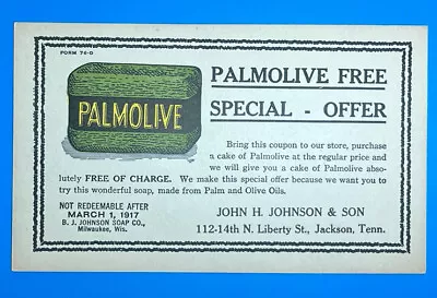 Ad For Palmolive Bar Soap Vintage -1917-On UX27 • $2