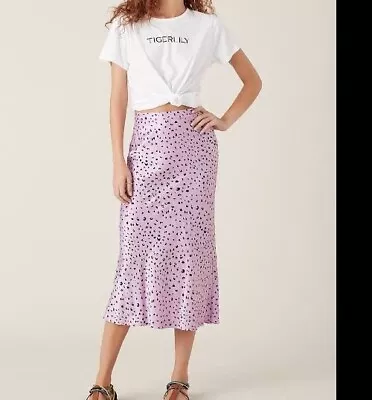 BNWT Tigerlily Pinia Silk Bias Midi Skirt In Lilac. Size 8. • $149