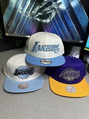 Lot Of 3 Mitchell & Ness/new Era Los Angeles LA Lakers Snapback Hat • $65