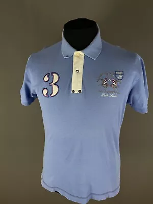 La Martina Argentino Polo #3 Mens Cotton Short Sleeve Logo Blue Size L • $24