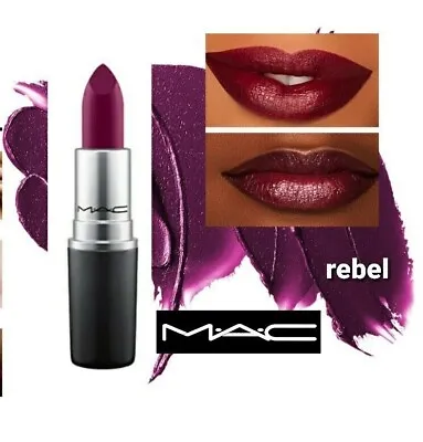 MAC Satin Lipstick 819 REBEL Full Size 0.10 Oz New In Box Saturated Lip Color • $22.50