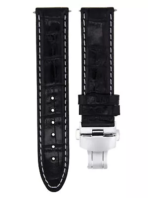 24mm Premium Leather Watch Strap Band For Breitling Navitimer A24322 Black Ws • $29.95