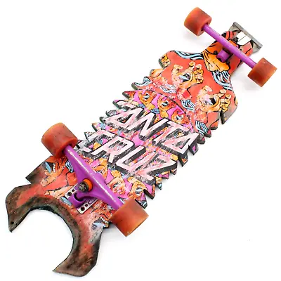 Vintage Santa Cruz Slasher Customized Skateboard Colorful Toxic Hand Graphic • $89