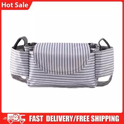 Baby Stroller Bag Storage Multi-function Bottle And Cup Holder (Stripes) • £7.31