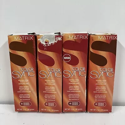 LOT X4 Matrix Color Sync Seamless Crème 2 Oz 6RB Red Brown 3N 8A Hair Coloring • $23