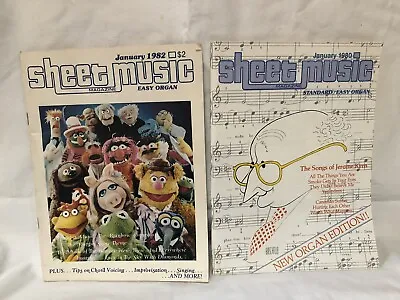 Set Of 2 Sheet Music Magazines January 1982 And 1980 Easy Organ Muppets • $6.95