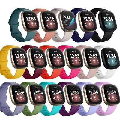 Fitbit Versa 3 4 Sense 2 Watch Strap Replacement Soft Silicone Sports Wrist Band • $3.99