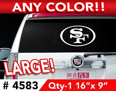 SAN FRANCISCO 49ERS SF LARGE DECAL STICKER 16 X 9  • $23.99