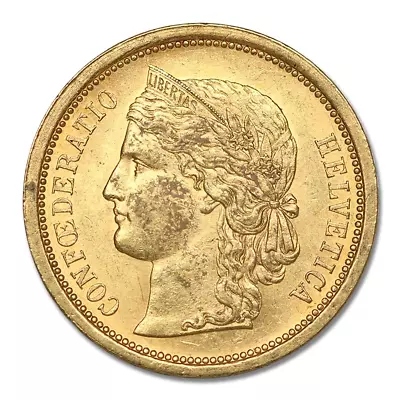 1886 No Mint Mark -1895 Swiss Gold Crowned Head Helvetica Extra Fine To About Un • $844.99