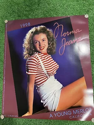 1998 Marilyn Monroe Wines ‘Marylin’ Merlot Poster Original 25X22in Napa Valley • $23.99