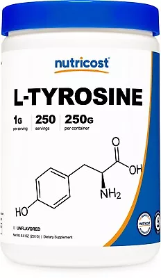 Nutricost L-Tyrosine Powder 250 Grams - L-Tyrosine Powder 1000mg Per Serving • $18.99