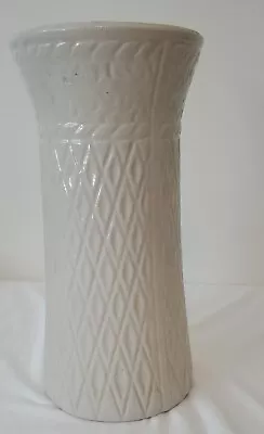 $10 • Buy Zanesville Stoneware Pottery Vase Vintage 12 In Diamond Pattern