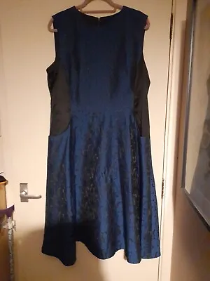 £28 • Buy Phase Eight Blue Jacquard Fit & Flare Ocassion Cocktail Dress 20