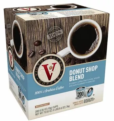 Victor Allen Donut Shop K Cup Single Serve Medium Roast 200 Count • $87.98