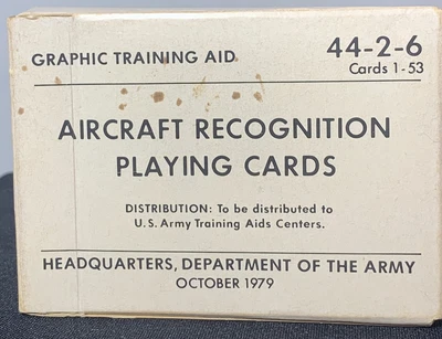 $19.99 • Buy Army AIRCRAFT RECOGNITION PLAYING CARDS ~ GTA  44-2-6, October 1979 US Army