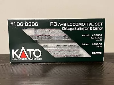 KATO N F3 A+B Locomotive Set Chicago Burlington & Quincy Road #106-0306 CB&Q • $199.99