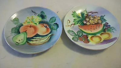 Vintage Pair Of Ucagco China Hand Painted Fruit Plates • $30