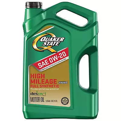 Quaker State Full Synthetic Dexos High Mileage 0W-20 Motor Oil 5Quart Motor Oil • $22.97