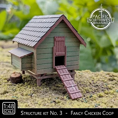 Pacific Northwest Miniatures - 1:48 O/On3/On30/On2 - Kit No. 3 Chicken Coop • $14.95