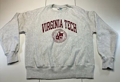 Vintage Virginia Tech Champion Reverse Weave Sweatshirt Size Medium • $99