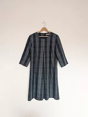 Cabbages And Roses Tartan Dress SIZE MEDIUM Green Blue Plaid • $99.46