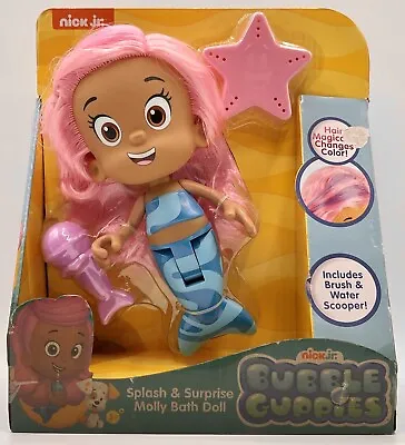 Bubble Guppies Splash & Surprise Mermaid Molly Bath Doll W Brush & Water Scooper • $24.50