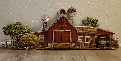 Vintage #587 Burwood Products Co 3D Farm Barn Scene 1974 Wall Hanging 46  • $49.99