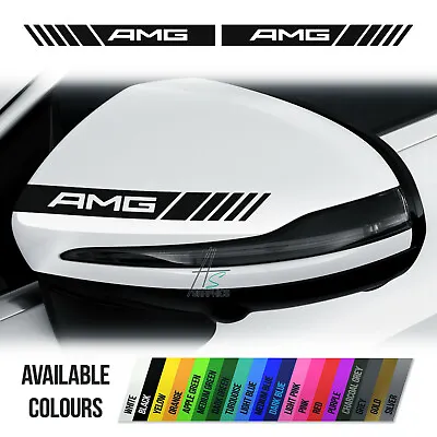 2 For Mercedes-benz Amg Rearview Mirror Car Sticker Racing Stripe Adhesive Decal • £5.99