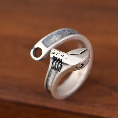 S925 Silver Ring Retro Hipster Design Motorcycle Men Wrench Silver Ring Men Ring • $39.99