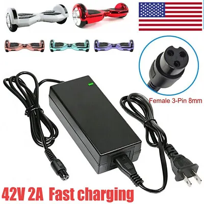 42V 2A Fast Charger Adapter 3-Pin For 36V Balancing Electric Scooter Hoverboard • $8.98