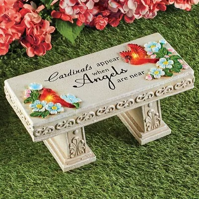 Solar Cardinals Memorial Bench Garden Statue Cemetery Grave Beloved Departed • $34.53