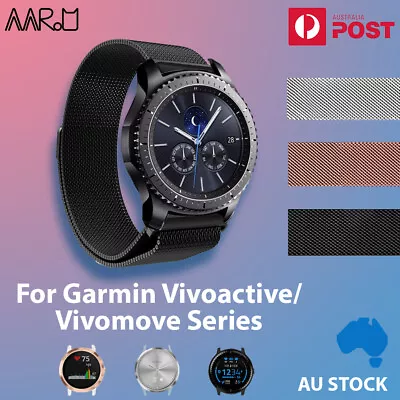 Milanese  Magnetic Stainless Wrist Band Strap For Garmin Vivoactive 3/4 Vivomove • $8.95