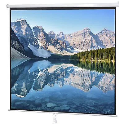 120'' Diagonal Dimension Pull Down Projection Screen Matte HD Movie Theater 1:1 • $59.58