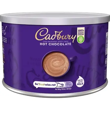 2x Cadbury Drinking Hot Chocolate Drink Smooth Creamy Add Milk Water Tub Pck 1Kg • £21.99