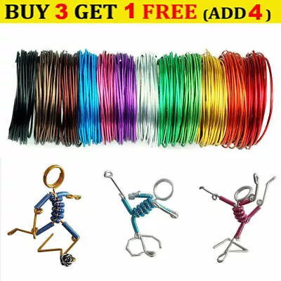 5m Aluminum Wire Jewelry Making Craft Wraps Multi Colours Dia 1 1.5 2 2.5 3mm • £4.23