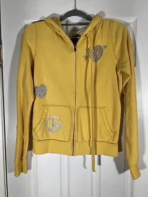 VS Victoria’s Secret PINK Yellow M Medium Zip Up Hoodie Bling • $10