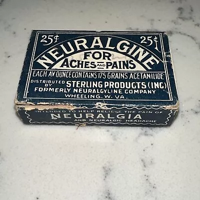 Neuralgine Vintage Medicine Complete Box Pills Directions Advertising Apothecary • $21.99