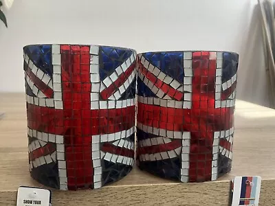  6 X LANDON TYLER UNION JACK HANDCRAFTED MOSAIC TEALIGHT HOLDER  • £25