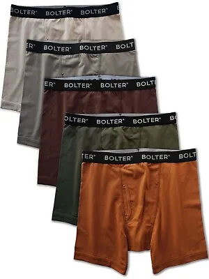 Bolter Men's 5-Pack Boxer Briefs Cotton Spandex Stretch • $34.99