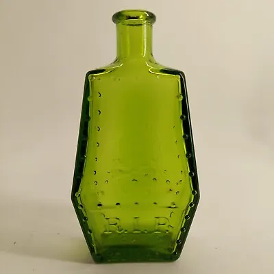 Wheaton Glass Millville NJ Coffin Poison R.I.P. Wreath Bottle Green 5  • $30