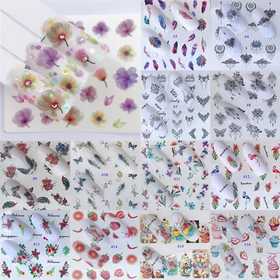 Nail Stickers Nails Blooming Flower Art Stickers Water Transfer Stickers Decals〕 • $0.91