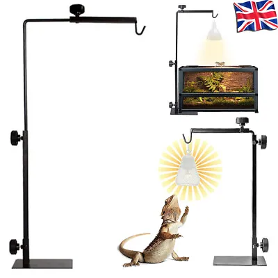 Adjustable Lamp Stand Reptile Turtle Frog Terrarium Heating Light Holder Bracket • £16.47