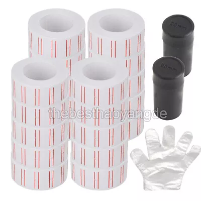 20 Rolls Price Labels Gun Paper Tag Sticker For MX-5500 Labeller White Red Line • $16.77